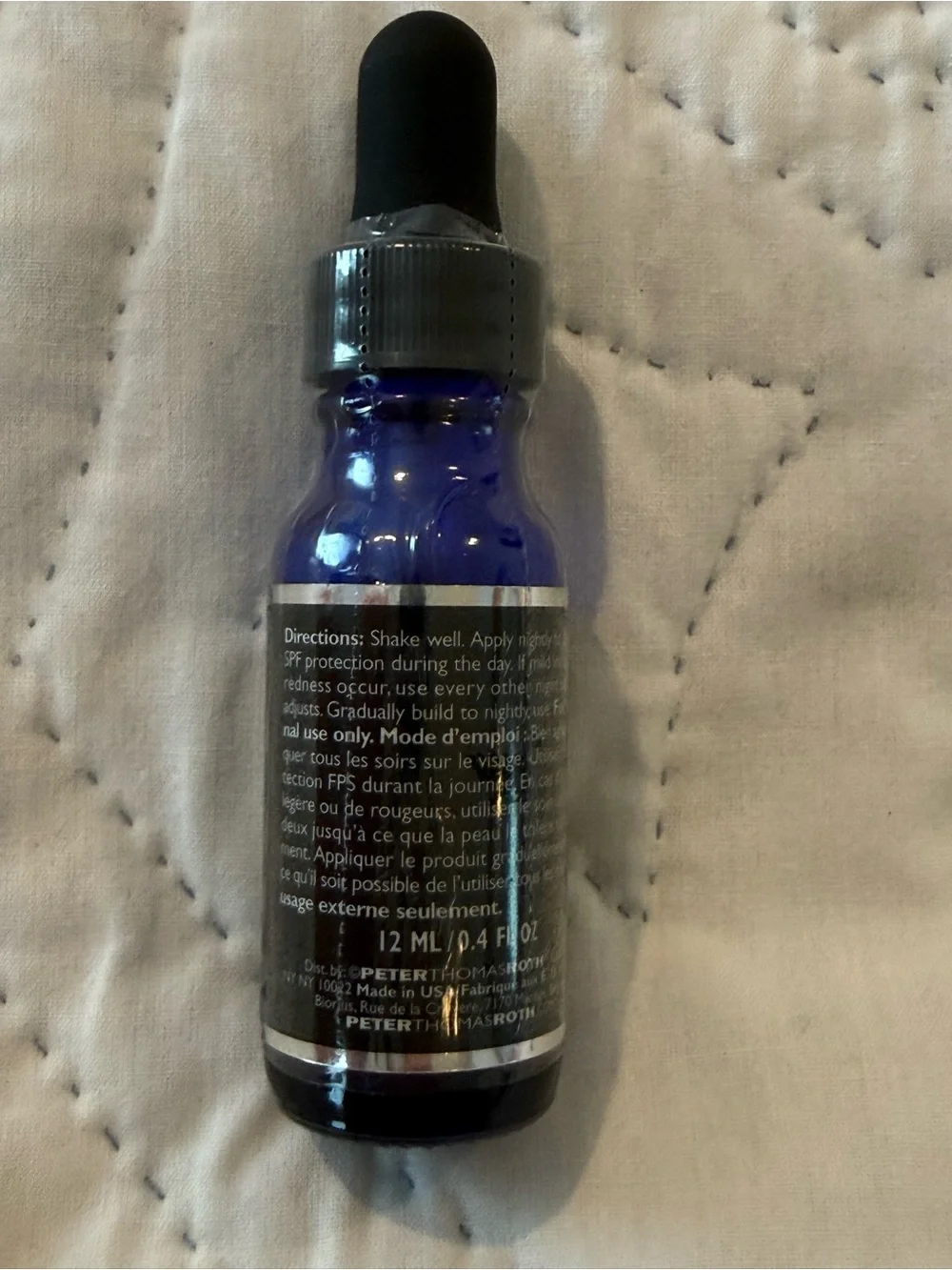 Peter Thomas Roth Blue Glass Dropper Serum Bottle